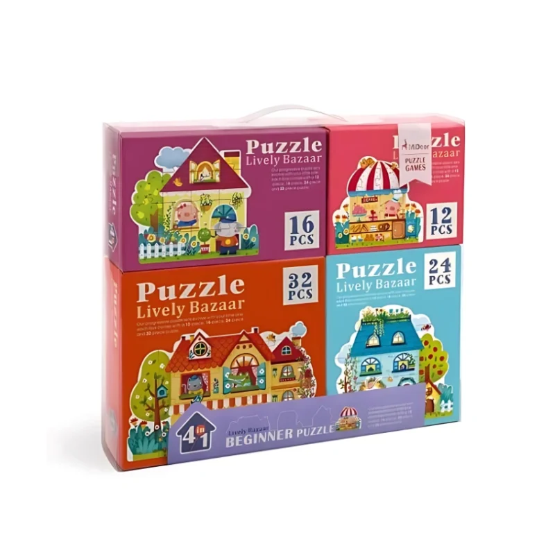 Mideer 4 in 1 Puzzle - Fairy Town Main Image
