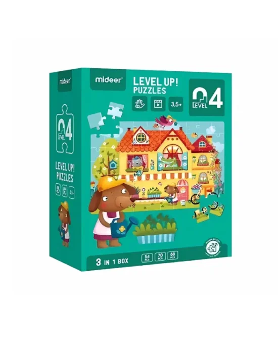 Mideer Level Up! Puzzles - 3-in-1 Box - Home and Garden