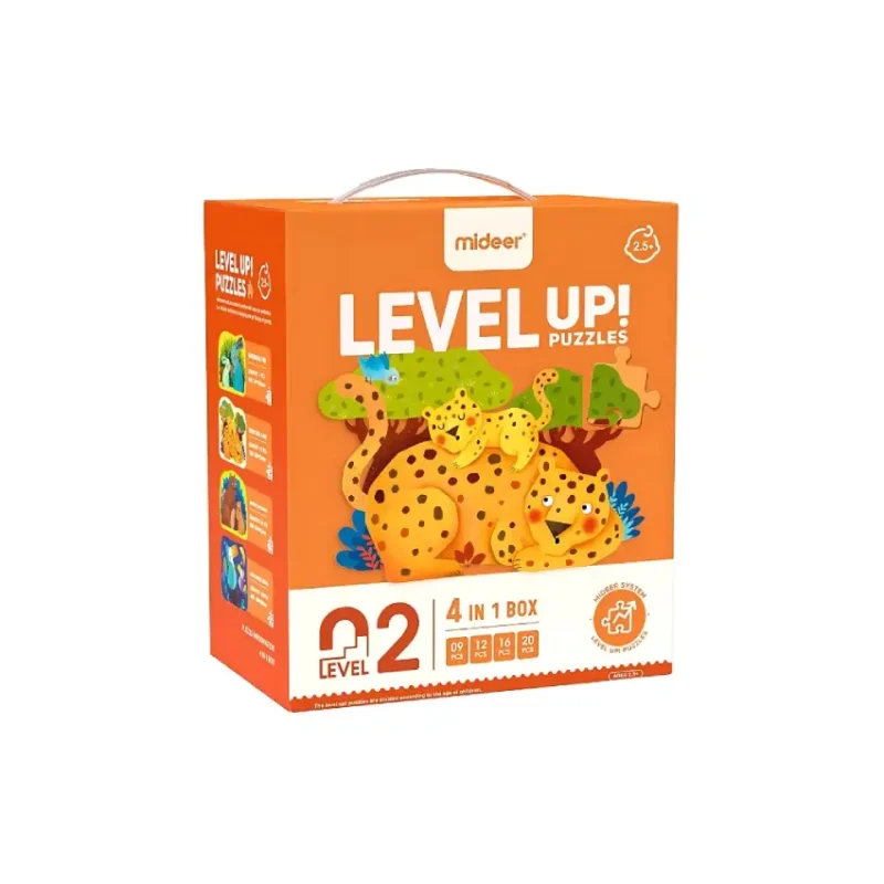 Mideer Level Up! Puzzles 4-in-1 Box - Tiger Family