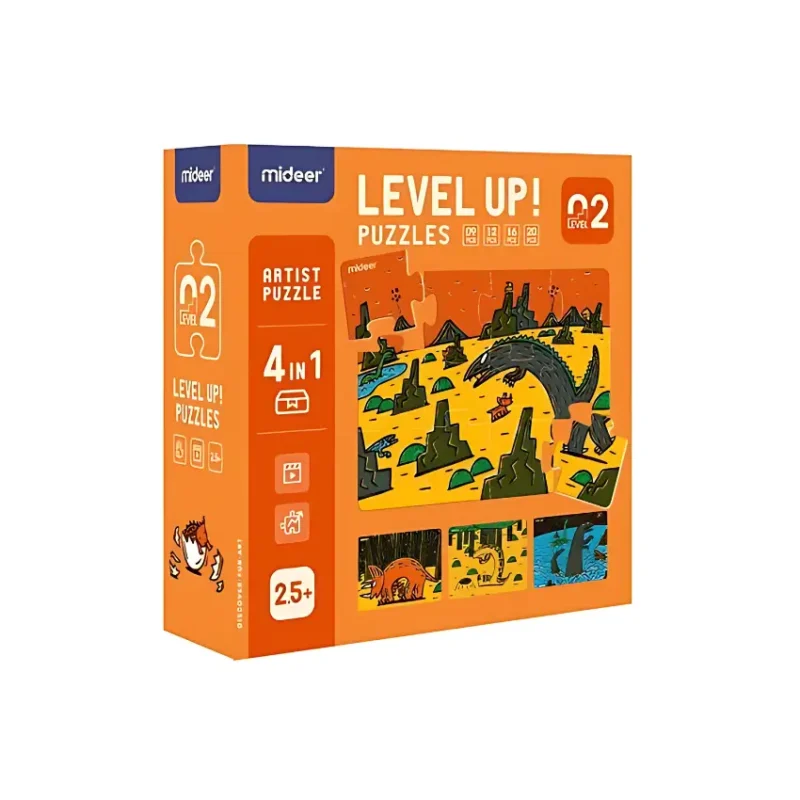 Mideer Level Up Series - Level 2 - Dinosaurs (4-in-1 Puzzle)