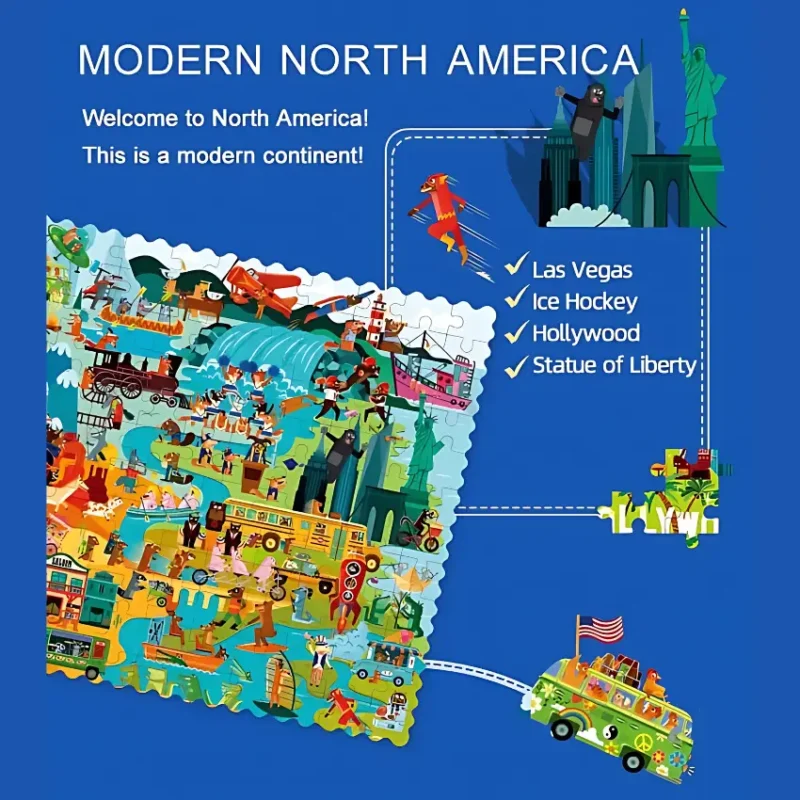 Mideer Travel Around the World Puzzle – Modern North America – 180 Pieces (2)