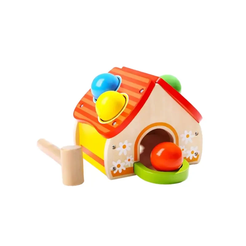 TopBright Wooden Pounding House with Hammer and 4 Balls