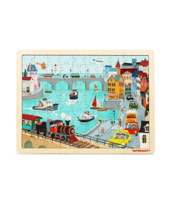 TopBright Wooden Puzzle - City Traffic Puzzle Main