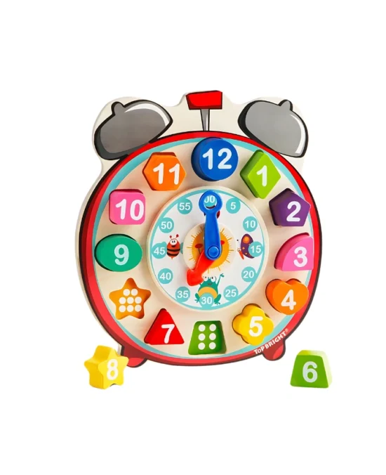 TopBright Wooden Shape Sorting Clock