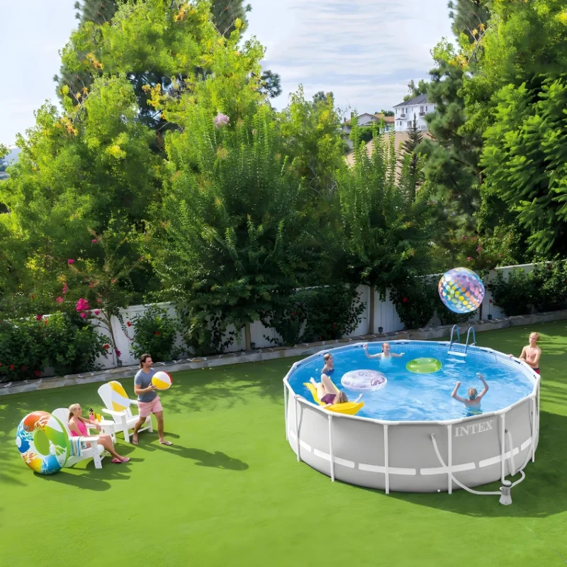 Intex Prism Frame Premium Swimming Pool in Backyard
