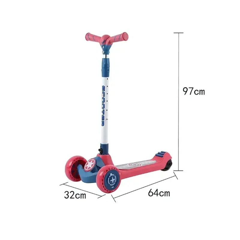 BravoExpress Kids Glider Scooter with Captain America’s Shield Theme Dimensions