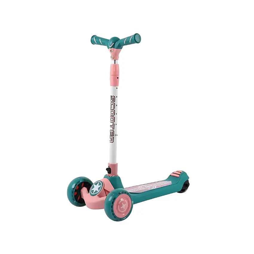 BravoExpress Kids Glider Scooter with Captain America’s Shield Theme Green