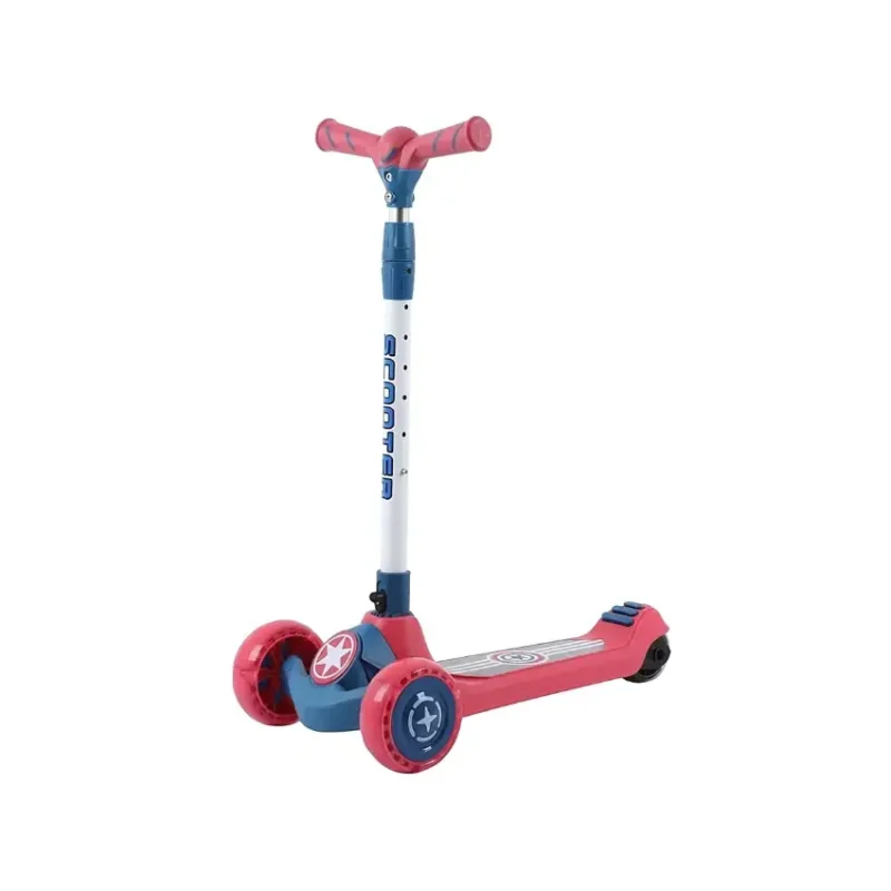 BravoExpress Kids Glider Scooter with Captain America’s Shield Theme Red