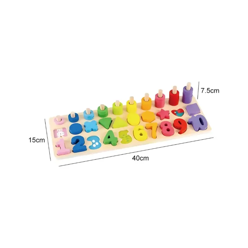 EduMonti Montessori Number and Shape Sorting Board Dimensions