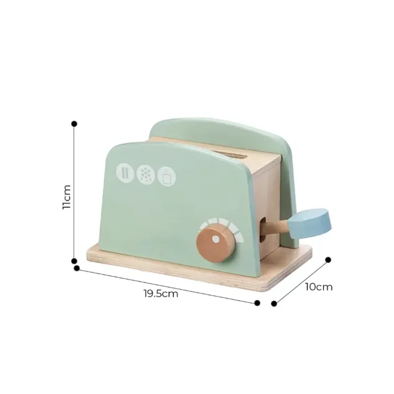 EduMonti Montessori Wooden Toaster Set Dimensions