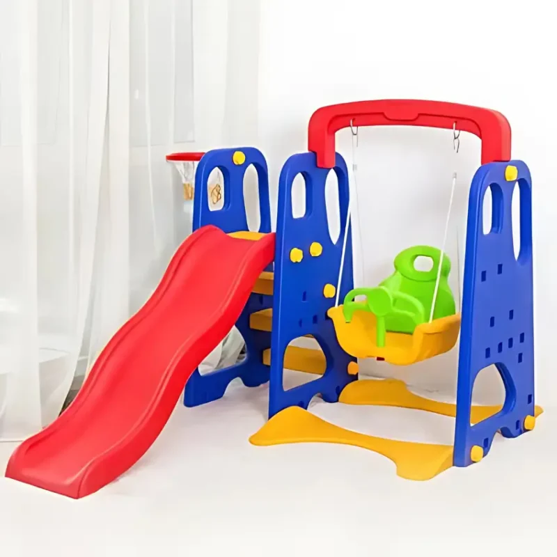 3-in-1 Play Adventure Slide, Swing & Basketball Hoop – Ultimate Playground Fun (5)