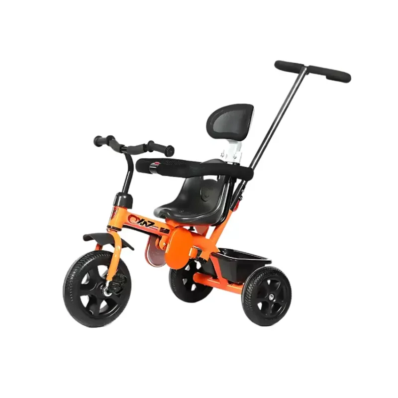 BravoExpress Deluxe Kids Tricycle with Parental Handle and Leather Seat (4)
