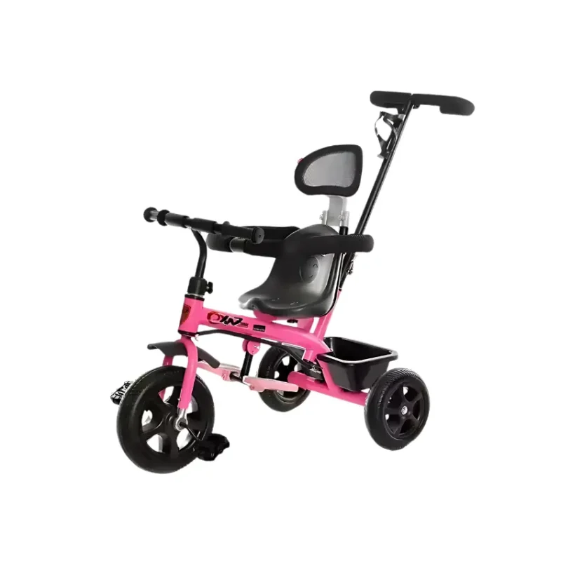 BravoExpress Deluxe Kids Tricycle with Parental Handle and Leather Seat (4)