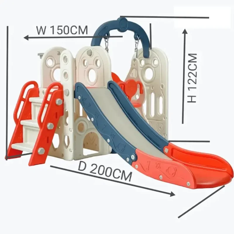 Multi-Play Adventure Castle with Slide, Ladder, and Basketball Hoop (1)