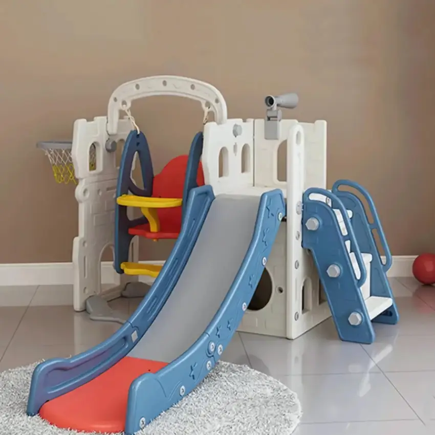 Multi-Play Adventure Castle with Slide, Ladder, and Basketball Hoop (2)