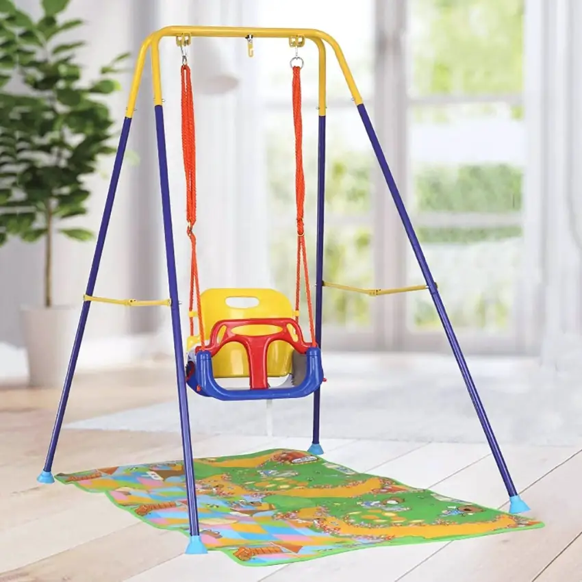 Swing with Stand for Room or Garden with Detachable Guard Plate and Backrest (2)