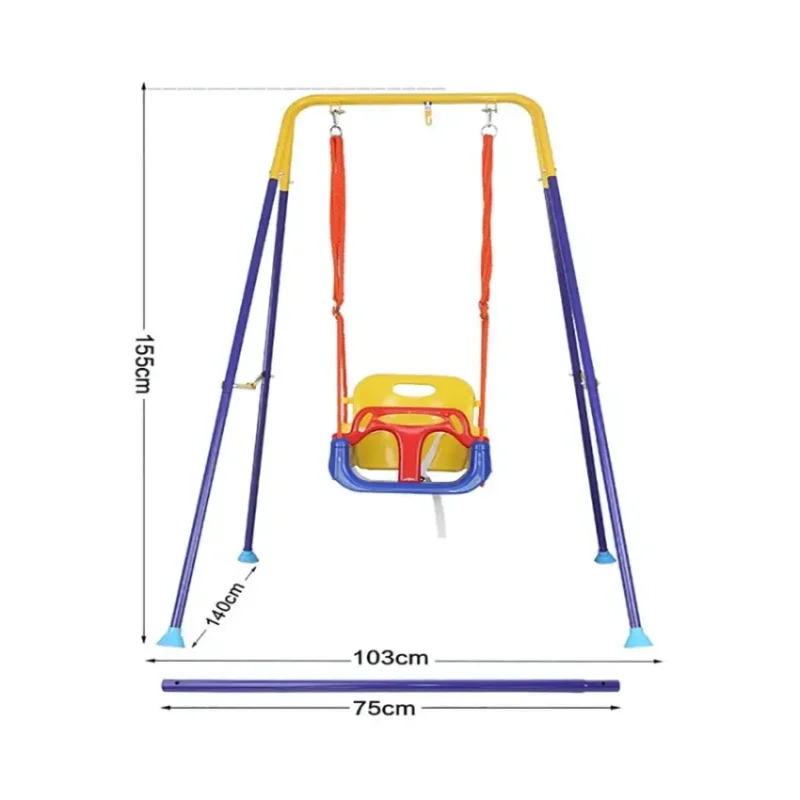 Swing with Stand for Room or Garden with Detachable Guard Plate and Backrest (3)