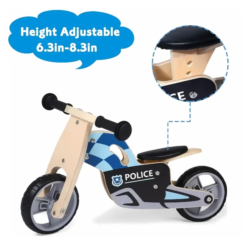 Udeas 2-in-1 Convertible Wooden Balance Bike and Tricycle (4)
