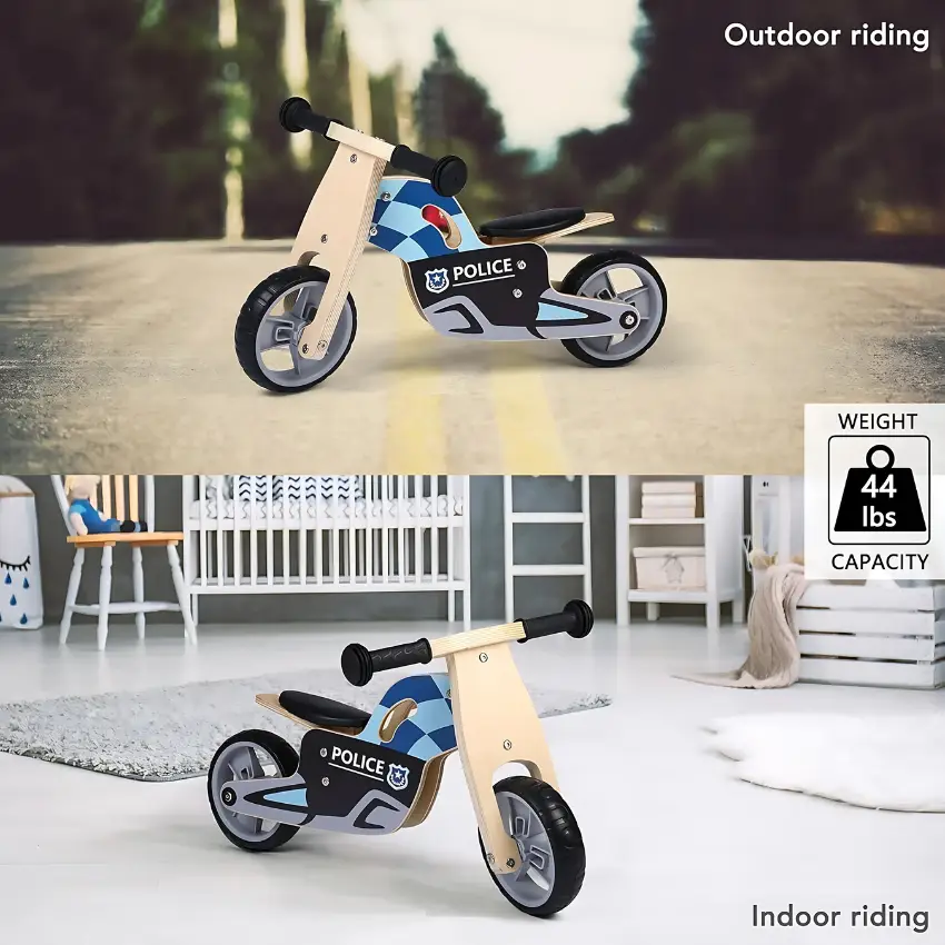 Udeas 2-in-1 Convertible Wooden Balance Bike and Tricycle (7)