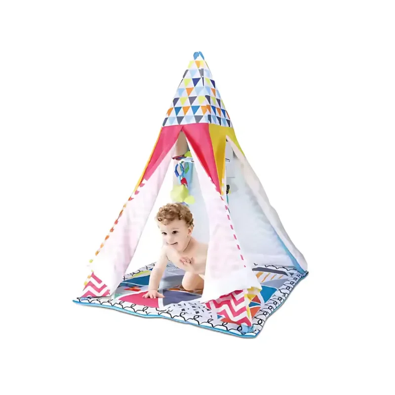 Zoo Animal Baby Tent – Interactive Play Tent with Hanging Toys and Mirror for Babies (5)