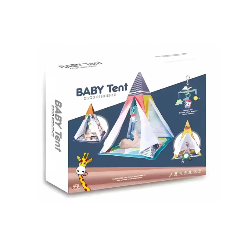Zoo Animal Baby Tent – Interactive Play Tent with Hanging Toys and Mirror for Babies (7)