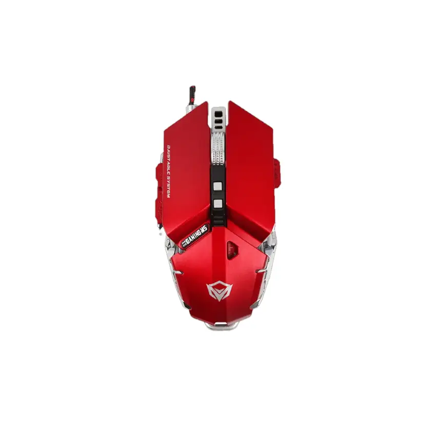 MeeTion M985 Metal Mechanical Programmable Gaming Mouse Red Main Image