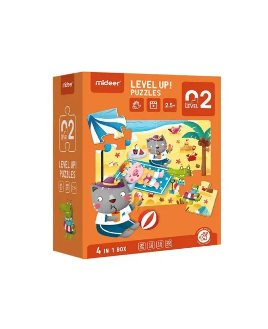 Mideer Level Up 4-in-1 Box Puzzles – 9, 12, 16, and 20 Pieces