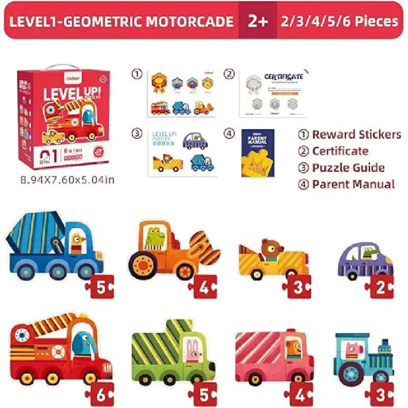 Mideer Level Up! Puzzles - 8-in-1 Box - Traffic (2)