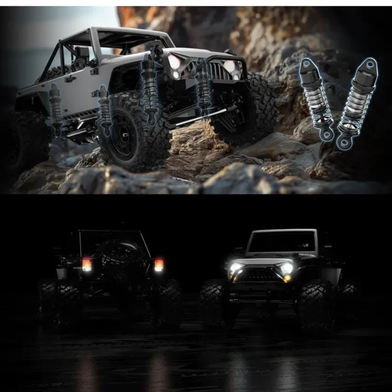 Experience power and precision with the MJX Hyper Go H12Y RC Car. Features a 3650 brushless motor, 20KG metal servo, LED lights, and full metal drivetrain.